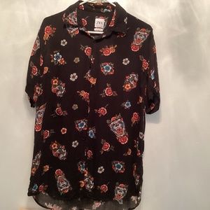 Zara relaxed fit men flower shirt size M